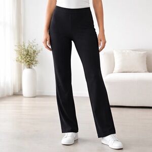 Eileen Fisher Black Stretch Pull On Classic Office Casual Pants Trousers X-Small